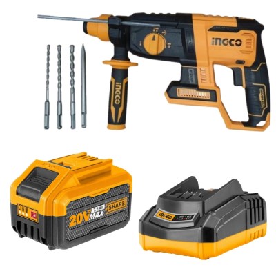 Ingco – Cordless Rotary Hammer Drill with Charger + Battery Pack – (7.5AH) Ingco – Cordless Rotary Hammer Drill with Charger + Battery Pack – (7.5AH)