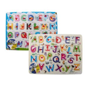 Wooden Pegged Alphabet Puzzle Capital Letters Assorted Wooden Pegged Alphabet Puzzle Capital Letters Assorted