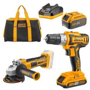 Ingco – Cordless Drill (20V) with Angle Grinder and Battery 5.0AH and Bag Ingco – Cordless Drill (20V) with Angle Grinder and Battery 5.0AH and Bag