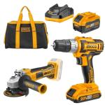 Ingco – Cordless Drill (20V) with Angle Grinder and Battery 6.0AH and Bag Ingco – Cordless Drill (20V) with Angle Grinder and Battery 6.0AH and Bag