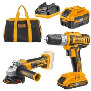 Ingco – Cordless Drill (20V) with Angle Grinder and Battery 7.5AH and Bag Ingco – Cordless Drill (20V) with Angle Grinder and Battery 7.5AH and Bag