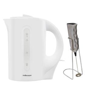 Mellerware – “Tugela” 1.7L Corded Kettle and Milk Frother – White Mellerware – “Tugela” 1.7L Corded Kettle and Milk Frother – White