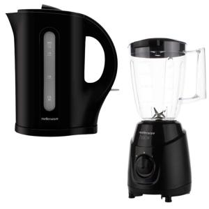 Mellerware – “Tugela” 1.7L Cordless Kettle and 1L 300W Jug Blender – Black Mellerware – “Tugela” 1.7L Cordless Kettle and 1L 300W Jug Blender – Black