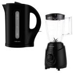 Mellerware – “Tugela” 1.7L Cordless Kettle and 1L 300W Jug Blender – Black Mellerware – “Tugela” 1.7L Cordless Kettle and 1L 300W Jug Blender – Black