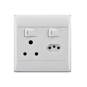 Socket 16A + Euro 4X4 White E/Mate Socket 16A + Euro 4X4 White E/Mate