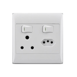 Socket 16A + Euro 4X4 White E/Mate Socket 16A + Euro 4X4 White E/Mate