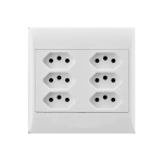 Socket 4X4 6Xeuro White E/Mate Socket 4X4 6Xeuro White E/Mate