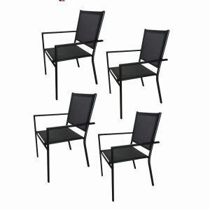 Seagull Textilene Patio Dinner Chair Set of 4 Seagull Textilene Patio Dinner Chair Set of 4