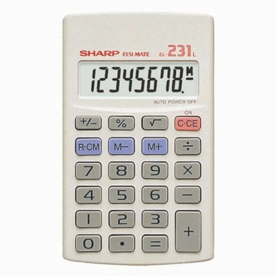 Sharp – EL231 Calculator – 8 Digit 3 Key Memory Sharp – EL231 Calculator – 8 Digit 3 Key Memory