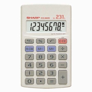 Sharp – EL231 Calculator – 8 Digit 3 Key Memory Sharp – EL231 Calculator – 8 Digit 3 Key Memory