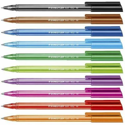 Staedtler – 432 Ballpoint Pens Assorted Colour Polybag 10 (Box of 10) Staedtler – 432 Ballpoint Pens Assorted Colour Polybag 10 (Box of 10)