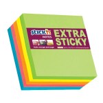 Stick’n – Extra Sticky 3 x 3 Neon Pads 90 Sheets Per Pad, 5 Pads Per Packet Stick’n – Extra Sticky 3 x 3 Neon Pads 90 Sheets Per Pad, 5 Pads Per Packet