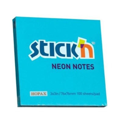 Stick ‘n – Neon Blue Notes 100 Sheet ( Pack 12 ) (76 x 76) Stick ‘n – Neon Blue Notes 100 Sheet ( Pack 12 ) (76 x 76)