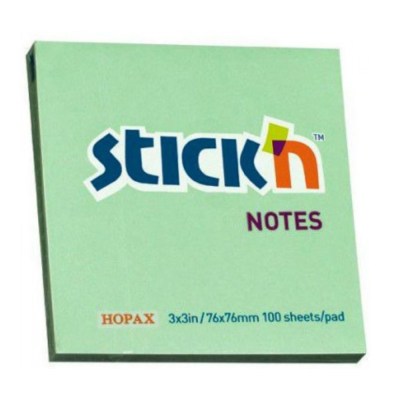 Stick ‘n – Notepad Pastel Green (76mm x 76mm) – 100 Sheets Pack 12 Stick ‘n – Notepad Pastel Green (76mm x 76mm) – 100 Sheets Pack 12