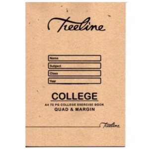 Treeline – Exercise Book A4 72 pg Quad And Margin Treeline – Exercise Book A4 72 pg Quad And Margin