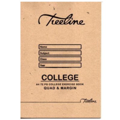 Treeline – Exercise Book A4 72 pg Quad And Margin Treeline – Exercise Book A4 72 pg Quad And Margin