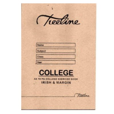 Treeline – Exercise Books A4 72pg Irish & Margin , Pack 20 Treeline – Exercise Books A4 72pg Irish & Margin , Pack 20