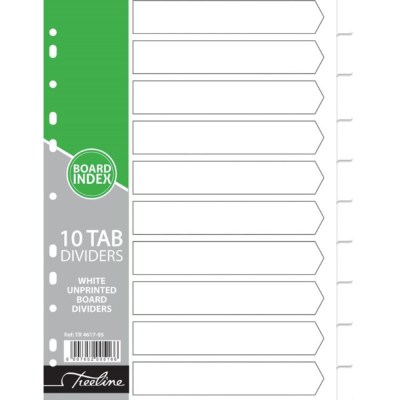 Treeline – 10 Tab White Board Divider Plain – Pack of 10 Treeline – 10 Tab White Board Divider Plain – Pack of 10
