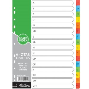 Treeline – A – Z 16 Tab Deep Tint Assorted Board Divider Printed – 10 Pack Treeline – A – Z 16 Tab Deep Tint Assorted Board Divider Printed – 10 Pack