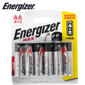 Energizer – Max Alkaline AA Blister Pack 6 (4+2 Free) Energizer – Max Alkaline AA Blister Pack 6 (4+2 Free)
