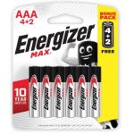 Energizer – Max Alkaline AAA Blister 6 Pack (4+2 Free) Energizer – Max Alkaline AAA Blister 6 Pack (4+2 Free)