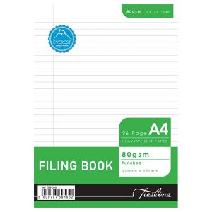 Treeline – A4 96pg Filing Book Punched, 80gsm Pack of 5 Treeline – A4 96pg Filing Book Punched, 80gsm Pack of 5