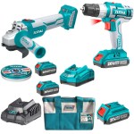 Total – Lithium Ion Angle Grinder (20v) and Lithium Ion Cordless Drill Kit Total – Lithium Ion Angle Grinder (20v) and Lithium Ion Cordless Drill Kit