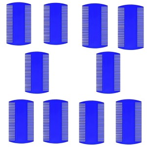 Lucky – Blue Double Sided Fine Tooth Comb, (Pack of 10) Lucky – Blue Double Sided Fine Tooth Comb, (Pack of 10)