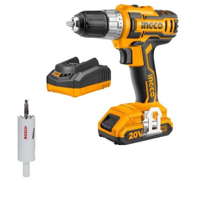 Ingco – Lithium Ion Cordless Drill 20 V + Metal Holesaw Ingco – Lithium Ion Cordless Drill 20 V + Metal Holesaw