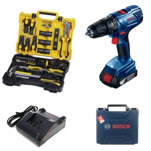 Bosch – Professional 180-LI Cordless Drill Kit (18V) + 73 Piece Toolset Bosch – Professional 180-LI Cordless Drill Kit (18V) + 73 Piece Toolset