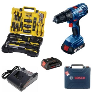 Bosch – GSB 180-LI Cordless 18 V Impact Drill and 73 Piece Toolset Bosch – GSB 180-LI Cordless 18 V Impact Drill and 73 Piece Toolset