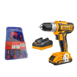 Ingco – Lithium-Ion Cordless Drill (20V) Including Battery and Charger Ingco – Lithium-Ion Cordless Drill (20V) Including Battery and Charger