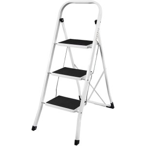 Household – 3 Step Folding Ladder (Heavy-Duty – 150kg) – White Household – 3 Step Folding Ladder (Heavy-Duty – 150kg) – White