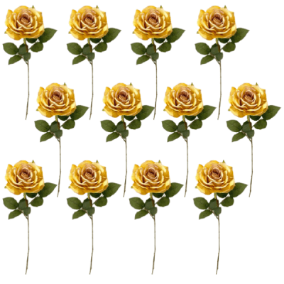 Toolhome Blossoms – Roses – Gold (Pack of 12 Stems) – 64cm Toolhome Blossoms – Roses – Gold (Pack of 12 Stems) – 64cm