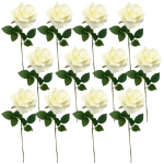 Toolhome Blossoms – Rose Full Bloom – White (Pack of 12) – 64cm Toolhome Blossoms – Rose Full Bloom – White (Pack of 12) – 64cm