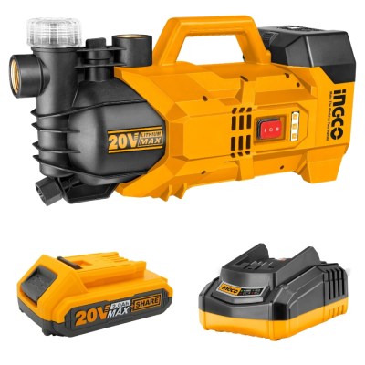 Ingco – Lithium Ion Water Pump (20v) (180w) with 2.0Ah Battery + Charger Ingco – Lithium Ion Water Pump (20v) (180w) with 2.0Ah Battery + Charger