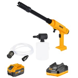 Ingco – Lithium Ion Pressure Washer with 7.5Ah Battery Pack + Fast Charger Ingco – Lithium Ion Pressure Washer with 7.5Ah Battery Pack + Fast Charger