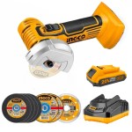 Ingco – Mini Cut-off Tool/Grinder – 20V with 2Ah Battery and Charger Ingco – Mini Cut-off Tool/Grinder – 20V with 2Ah Battery and Charger