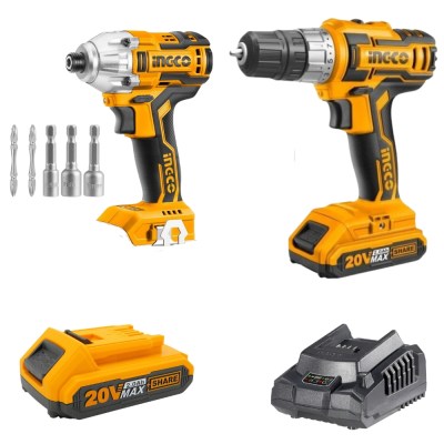 Ingco – Cordless Drill Inc Batteries & Charger with Brushless Impact Wrench Ingco – Cordless Drill Inc Batteries & Charger with Brushless Impact Wrench