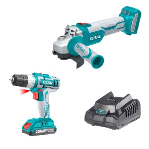 Total – Lithium Ion Angle Grinder (20v) and Lithium Ion Cordless Drill Kit Total – Lithium Ion Angle Grinder (20v) and Lithium Ion Cordless Drill Kit
