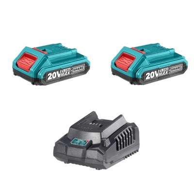 Total Tools – Lithium-Ion Battery Pack 2.0Ah x 2 Including Fast Charger Total Tools – Lithium-Ion Battery Pack 2.0Ah x 2 Including Fast Charger