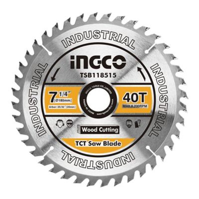 Ingco – TCT Saw Blade 40T – Wood (185mm) – 1 x Blade Ingco – TCT Saw Blade 40T – Wood (185mm) – 1 x Blade