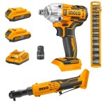 Ingco – 20V Cordless 2-Piece Combo Kit – Impact Wrench & Drive Ratchet Ingco – 20V Cordless 2-Piece Combo Kit – Impact Wrench & Drive Ratchet