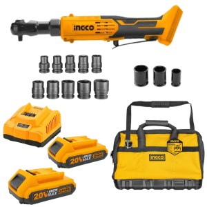 Ingco – 20V Lithium-Ion Drive Ratchet with Accessories, Socket and Toolbag Ingco – 20V Lithium-Ion Drive Ratchet with Accessories, Socket and Toolbag