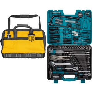 Hard Bottom Tool Bag – 16″(400mm) with Mechanics DIY Hand Tool Set – (86Pc) Hard Bottom Tool Bag – 16″(400mm) with Mechanics DIY Hand Tool Set – (86Pc)