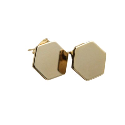 NuLuDa Jewellery- Hexagon Studs Earrings – Gold Plated NuLuDa Jewellery- Hexagon Studs Earrings – Gold Plated