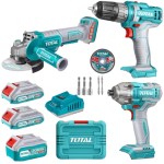 Total Tools – Li-Ion Angle Grinder, Cordless Drill & Impact Wrench Combo Total Tools – Li-Ion Angle Grinder, Cordless Drill & Impact Wrench Combo
