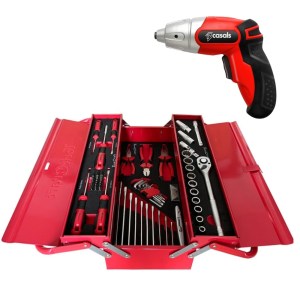 Tork Craft – Toolbox Compact 1/2″ – 3 Tray 71Pc & Cordless Screwdriver 10pc Tork Craft – Toolbox Compact 1/2″ – 3 Tray 71Pc & Cordless Screwdriver 10pc