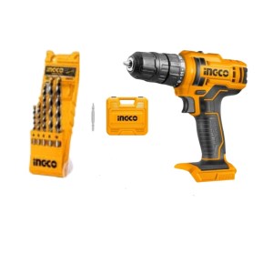Ingco – Li-Ion Cordless Drill 20V & 5 Masonry Drill Bit Set – Combo Ingco – Li-Ion Cordless Drill 20V & 5 Masonry Drill Bit Set – Combo