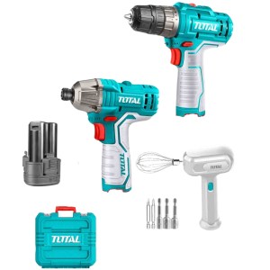 TOTAL – 12v Combo 3PC Drill, Impact Driver, Mixer TOTAL – 12v Combo 3PC Drill, Impact Driver, Mixer